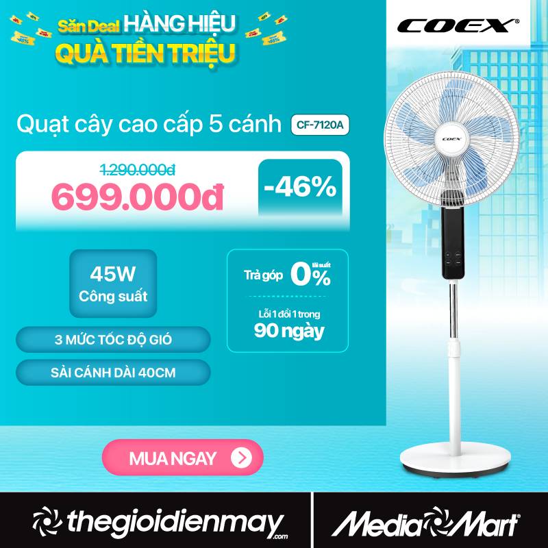 Quạt cây 5 cánh Coex CF-7120A