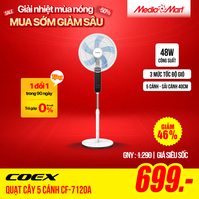 Quạt cây 5 cánh Coex CF-7120A