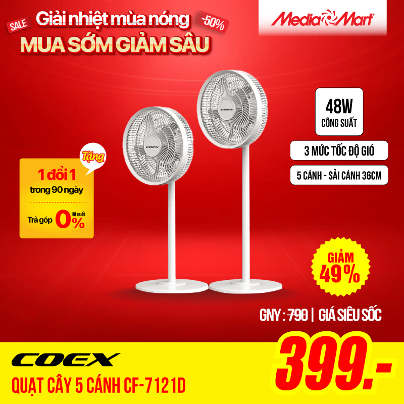 Quạt cây 5 cánh Coex CF-7121D
