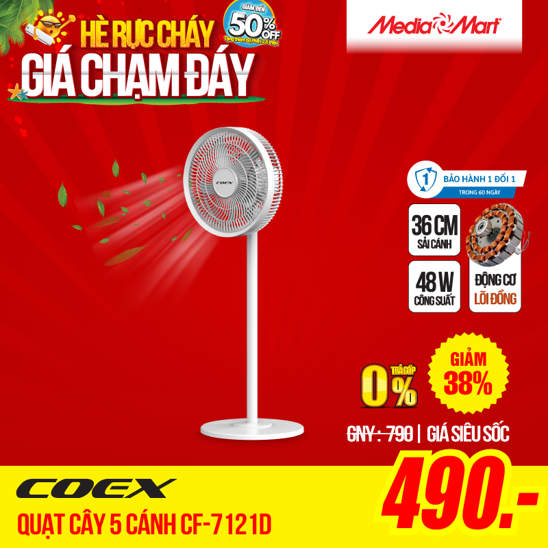 Quạt cây 5 cánh Coex CF-7121D