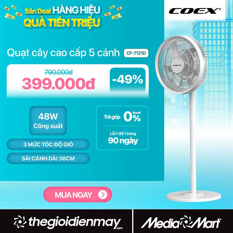 Quạt cây 5 cánh Coex CF-7121D