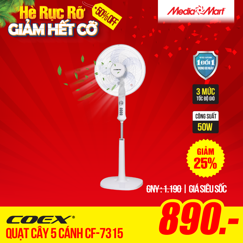 Quạt cây 5 cánh Coex CF-7315