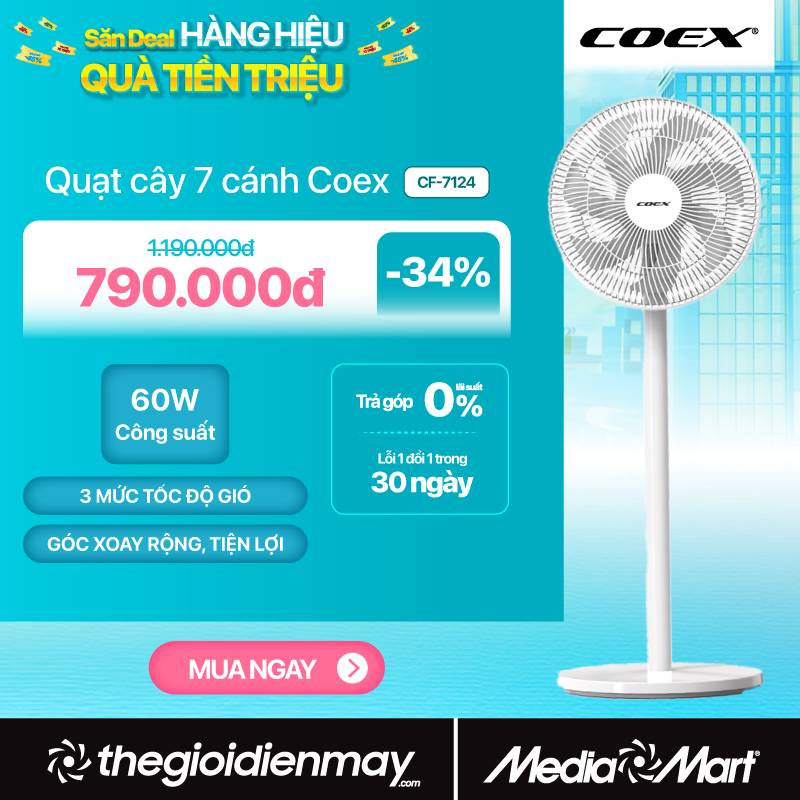 Quạt cây 7 cánh Coex CF-7124