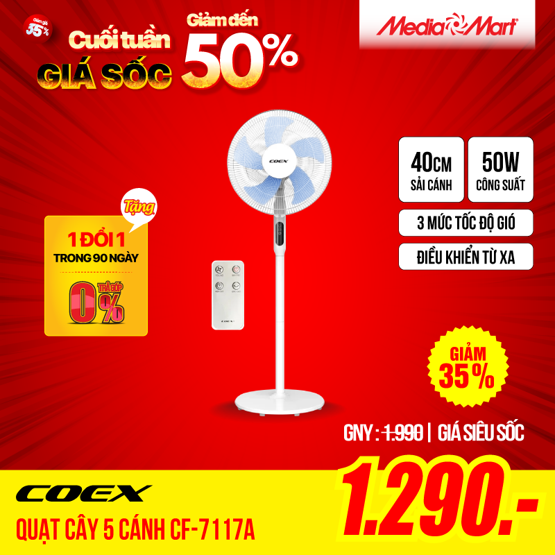 Quạt cây COEX 5 cánh Có điều khiển từ xa – CF-7117A
