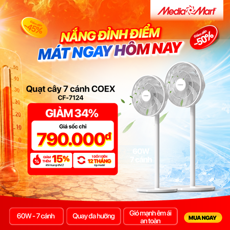 Quạt cây COEX 7 cánh Trắng – CF-7124