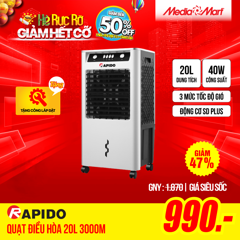 Quạt điều hòa cơ 20L Rapido 3000M