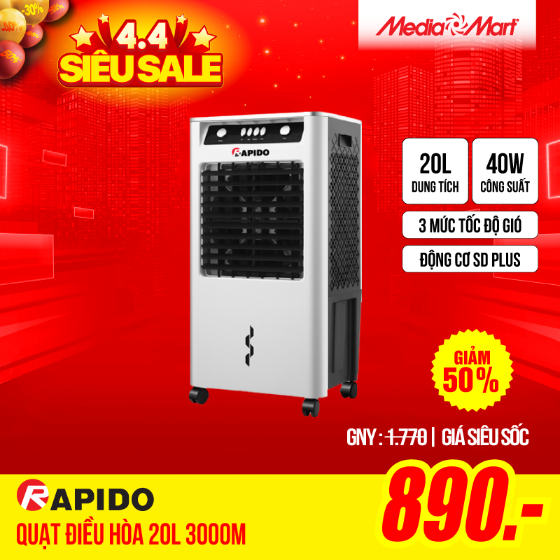 Quạt điều hòa cơ 20L Rapido 3000M