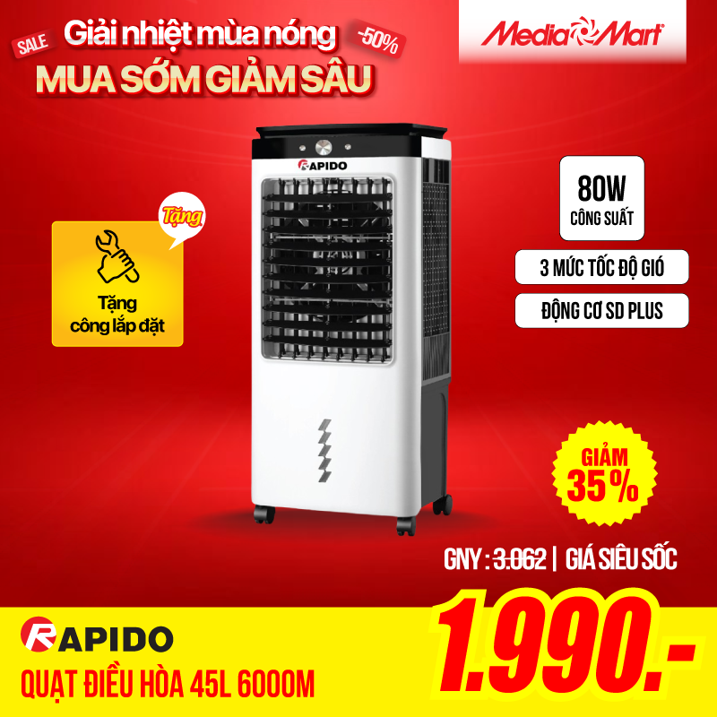 Quạt điều hòa cơ 45L Rapido 6000M