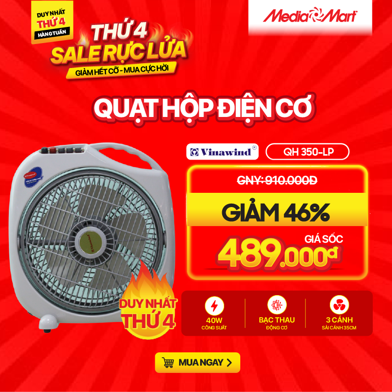 Quạt hộp Điện cơ thống nhất QH 350-LP
