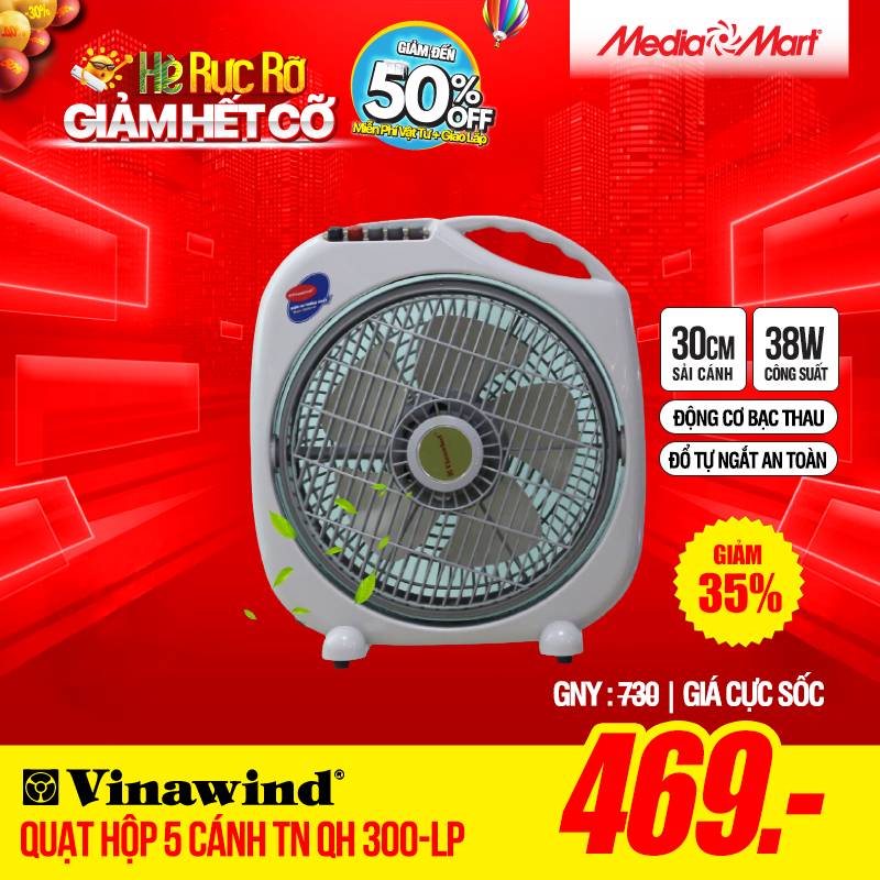 Quạt hộp Điện cơ TN QH 300-LP