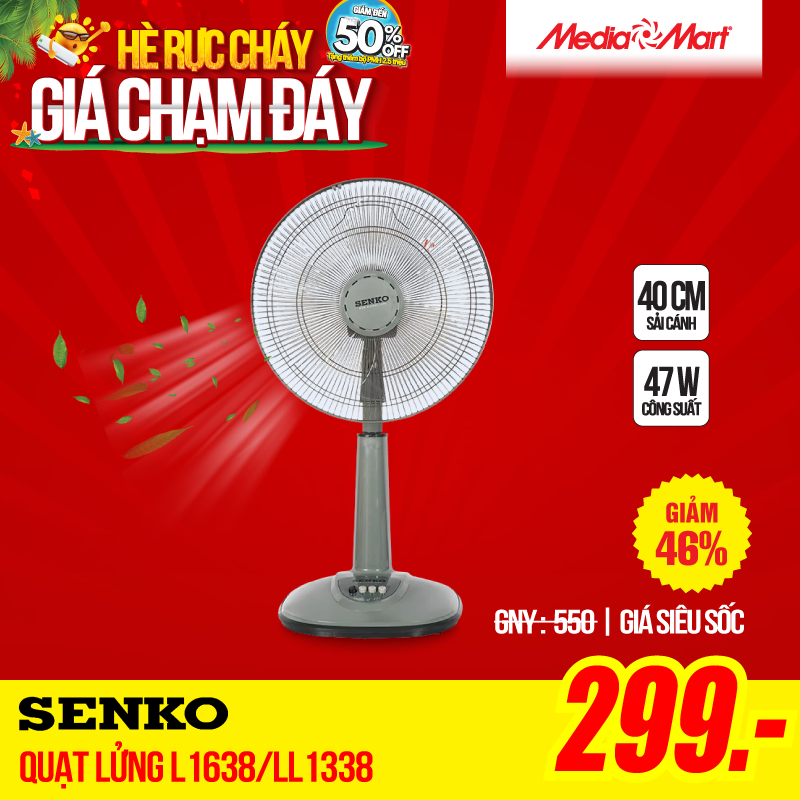 Quạt lửng Senko L1638/LL1338