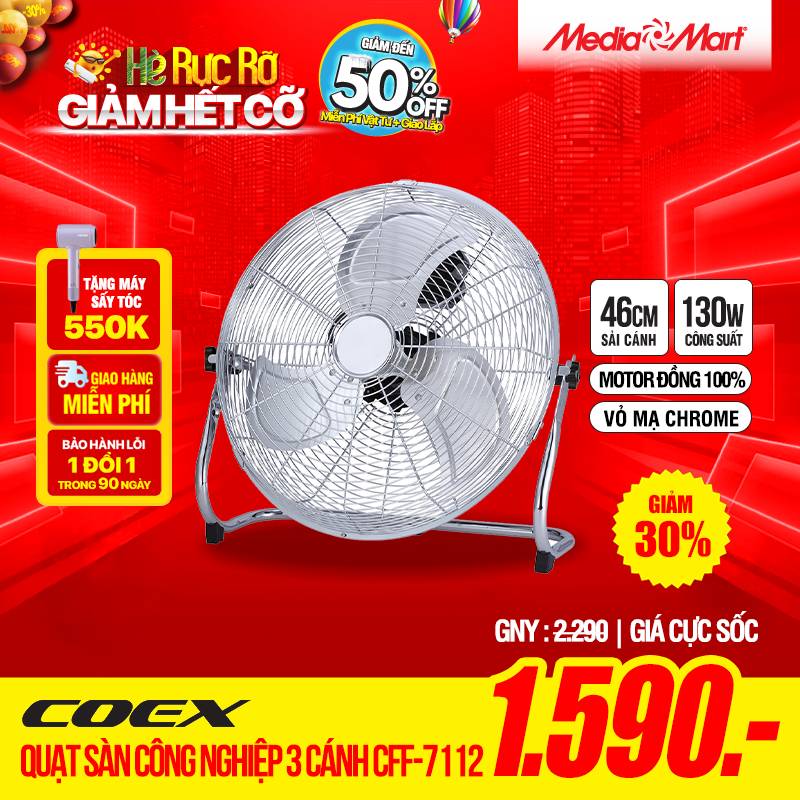 Quạt sàn công nghiệp Coex Cao cấp 3 cánh CFF-7112