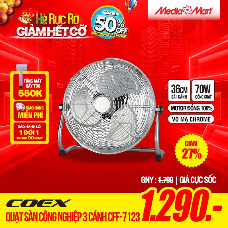 Quạt sàn công nghiệp COEX Cao cấp 3 cánh – CFF-7123