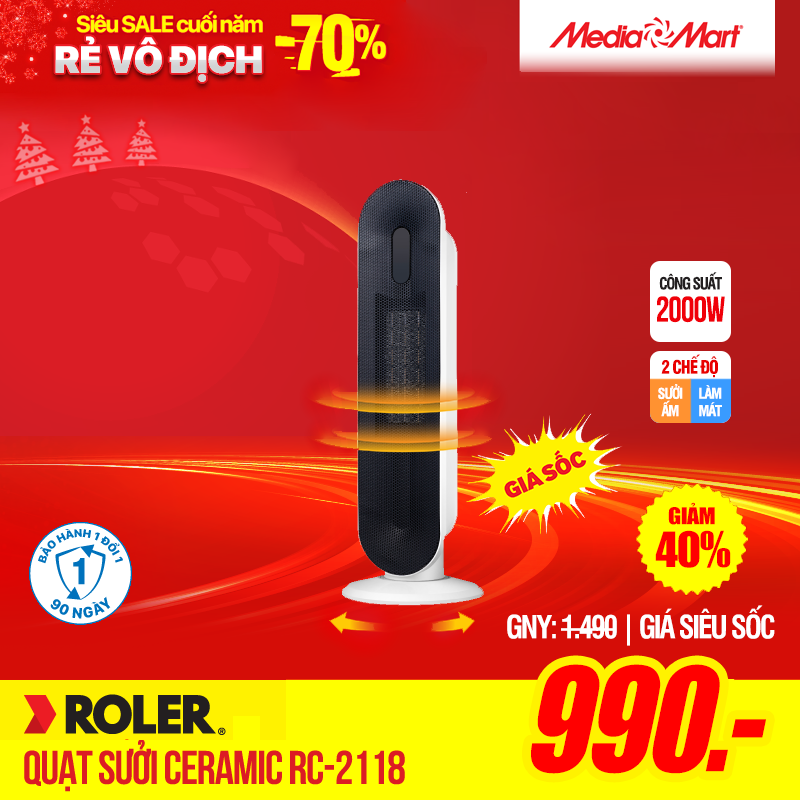 Quạt sưởi Ceramic Roler RC-2118