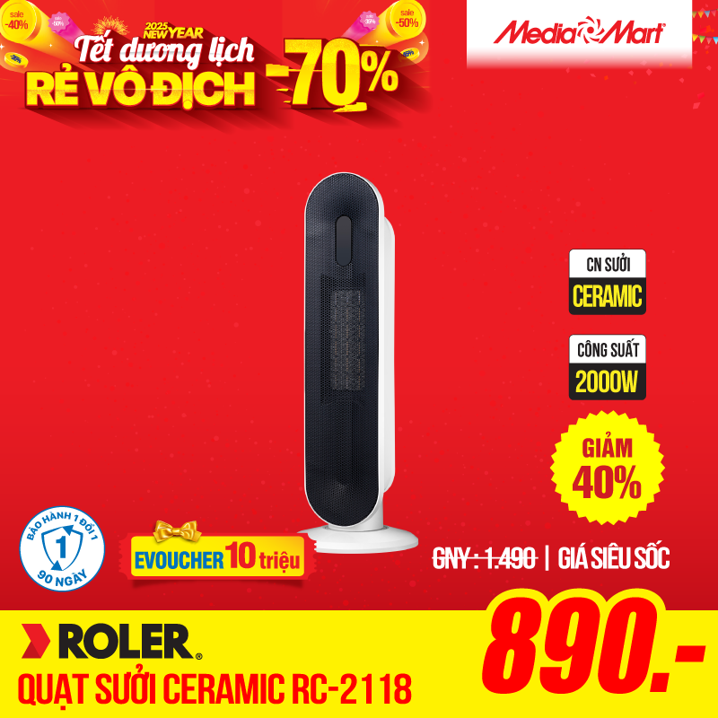 Quạt sưởi Ceramic Roler RC-2118