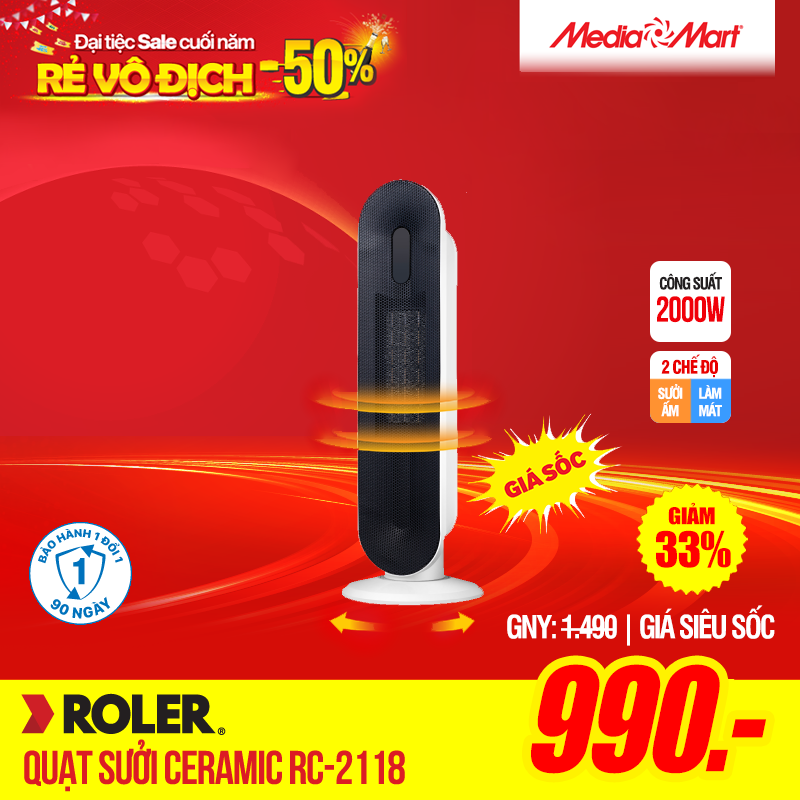 Quạt sưởi Ceramic Roler RC-2118