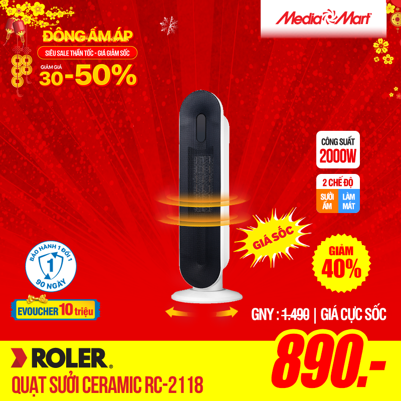 Quạt sưởi Ceramic Roler RC-2118