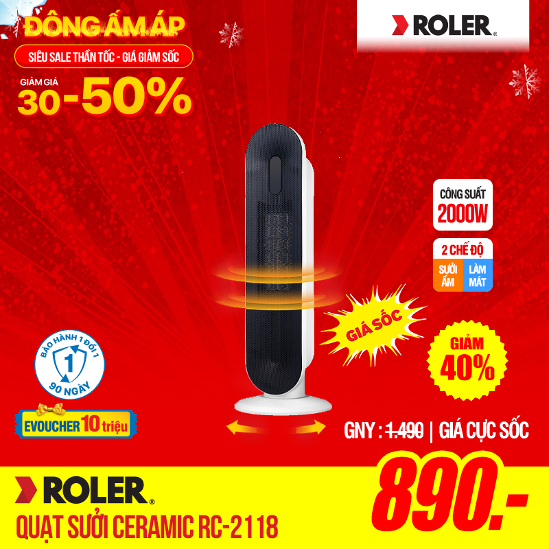 Quạt sưởi Ceramic Roler RC-2118