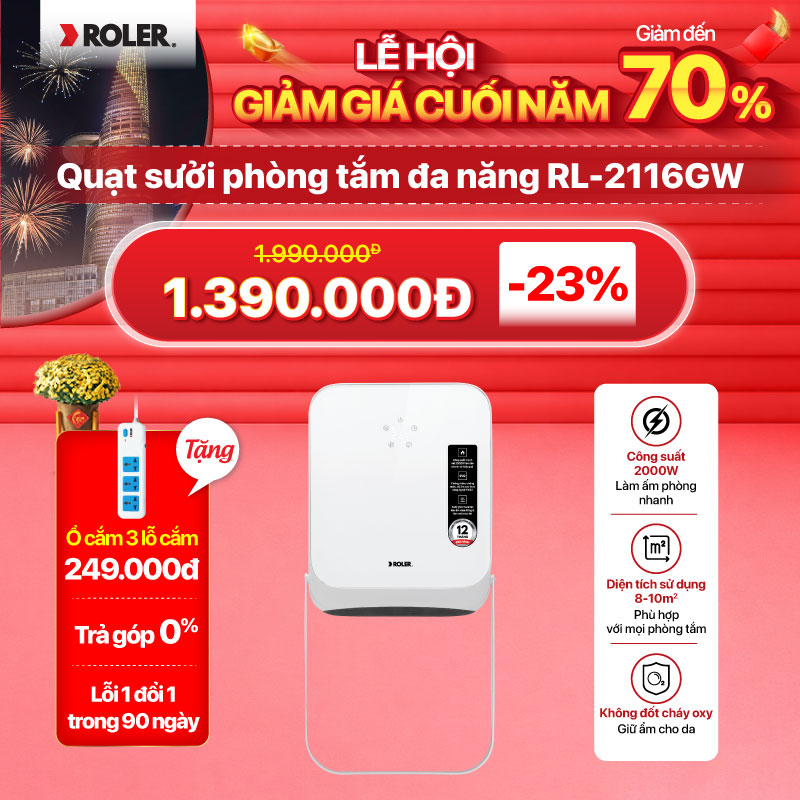Quạt sưởi phòng tắm đa năng Roler RL - 2116GW