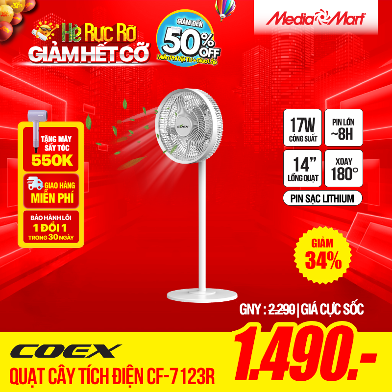 Quạt tích điện COEX 5 cánh – CF-7123R