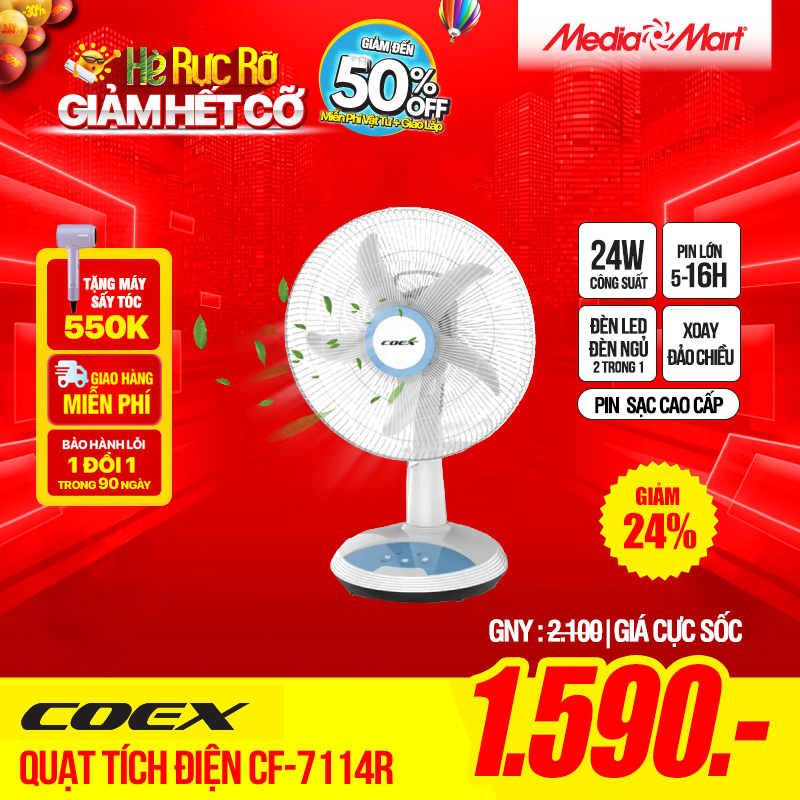 Quạt tích điện COEX – CF-7114R