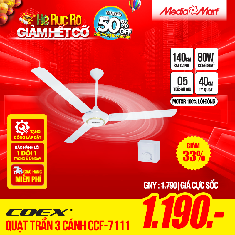 Quạt trần COEX 3 cánh – CCF-7111