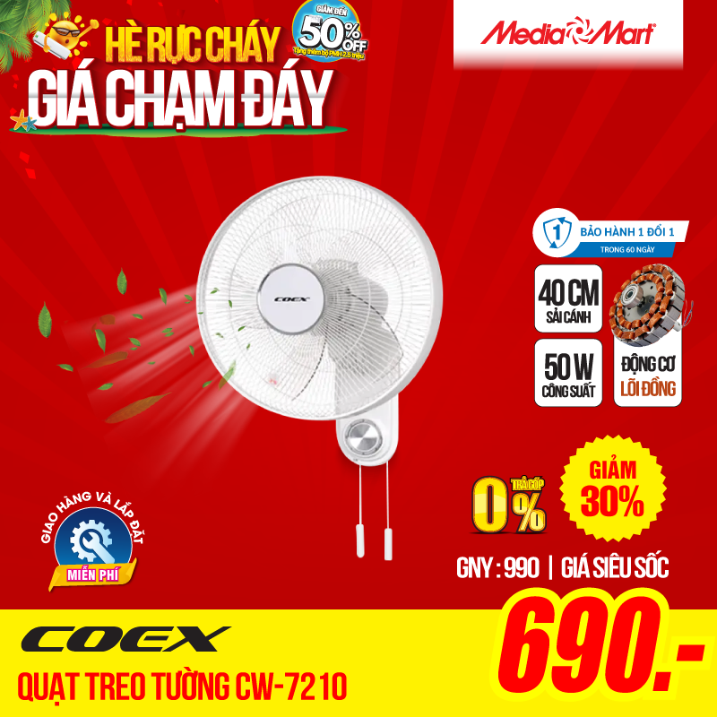 Quạt treo tường Coex CW-7210
