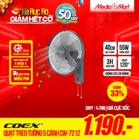 Quạt treo tường COEX – CW-7212