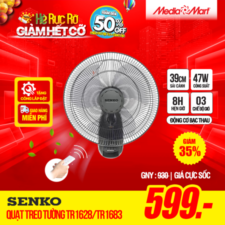 Quạt treo tường Senko TR1628/TR1683