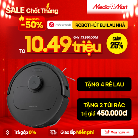 Robot hút bụi lau nhà Roborock Qrevo S Pro-Đen