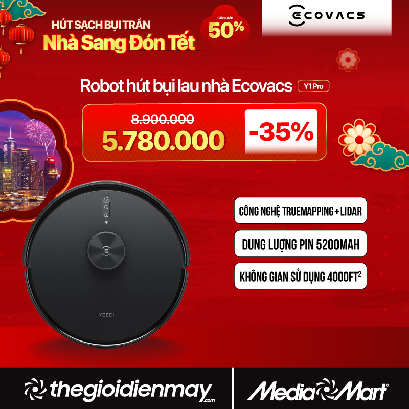 Robot hút bụi lau nhà thông minh Ecovacs Y1 Pro