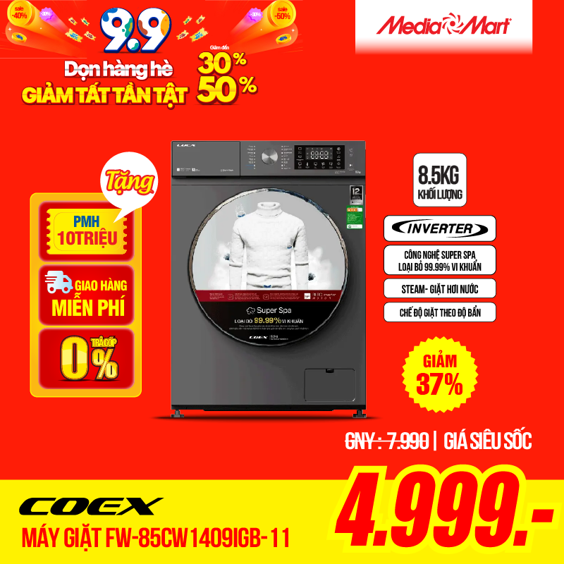 Sale 2/9 máy giặt 85CW1409IGB-11