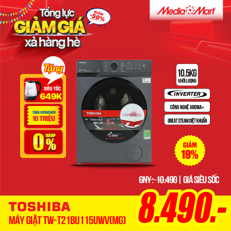 Sale 2/9 máy giặt T21BU115UWV