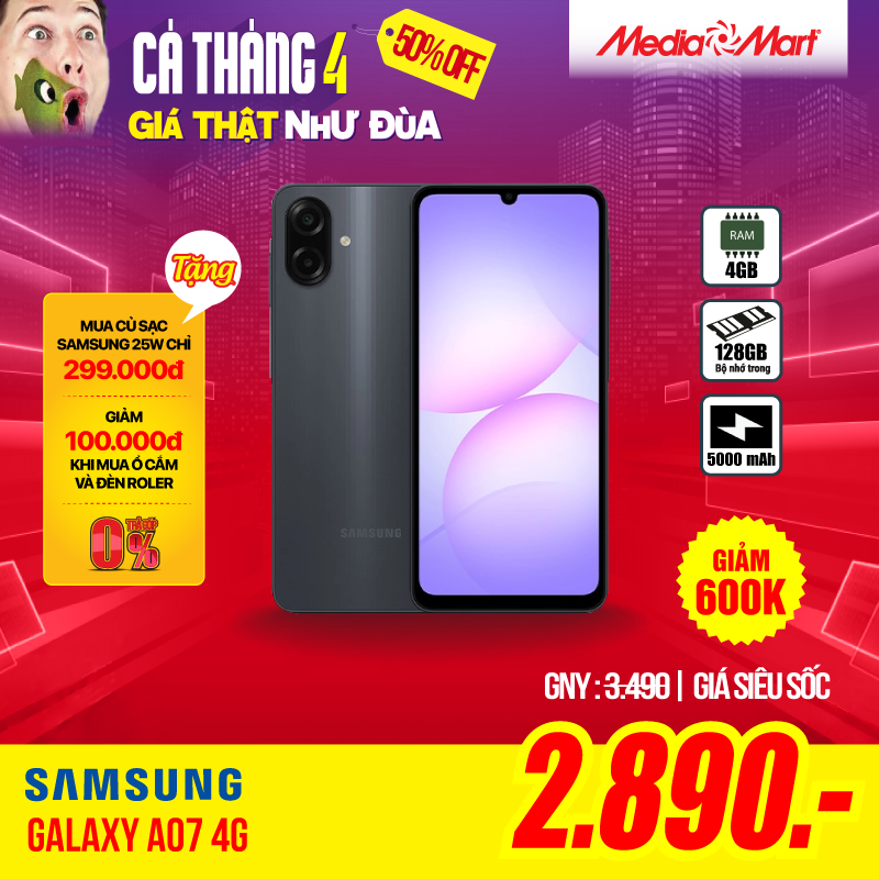 Samsung Galaxy A07 4G A075F (4+128G) Đen