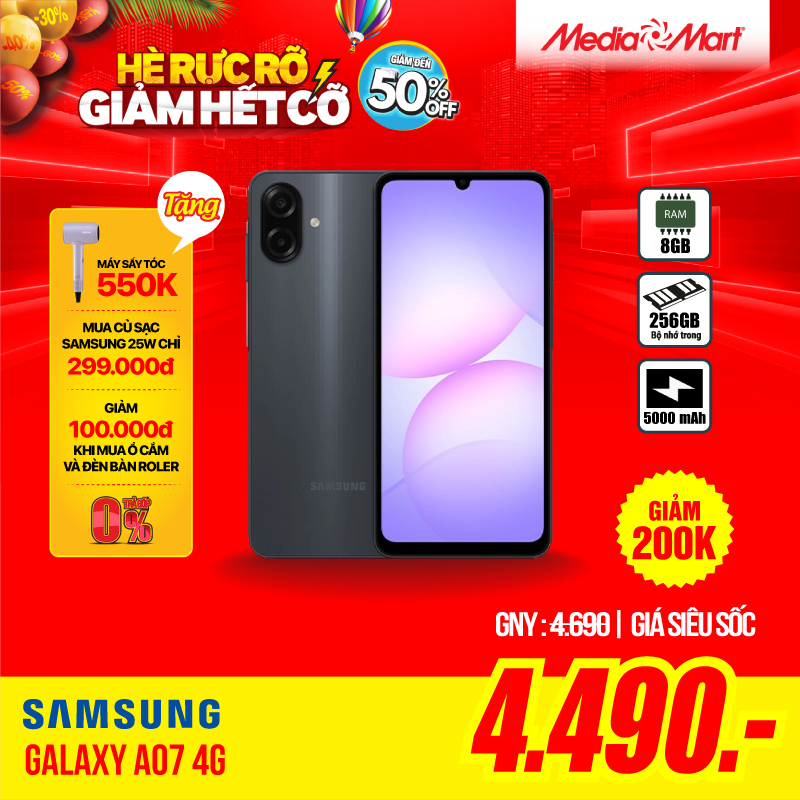 Samsung Galaxy A07 4G A075F (8+128G) Đen