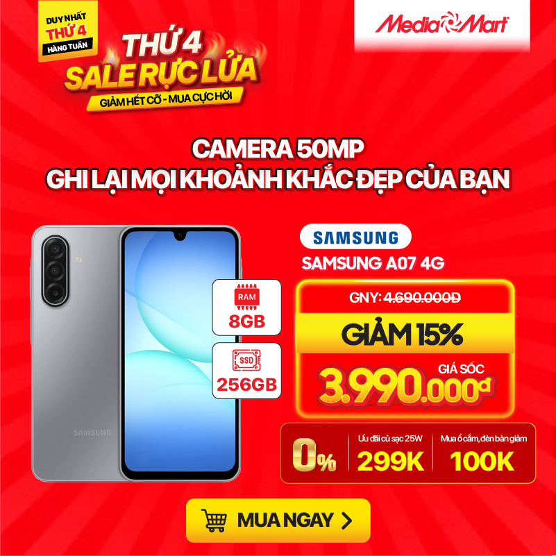 Samsung Galaxy A07 4G A075F (8+128G) Đen