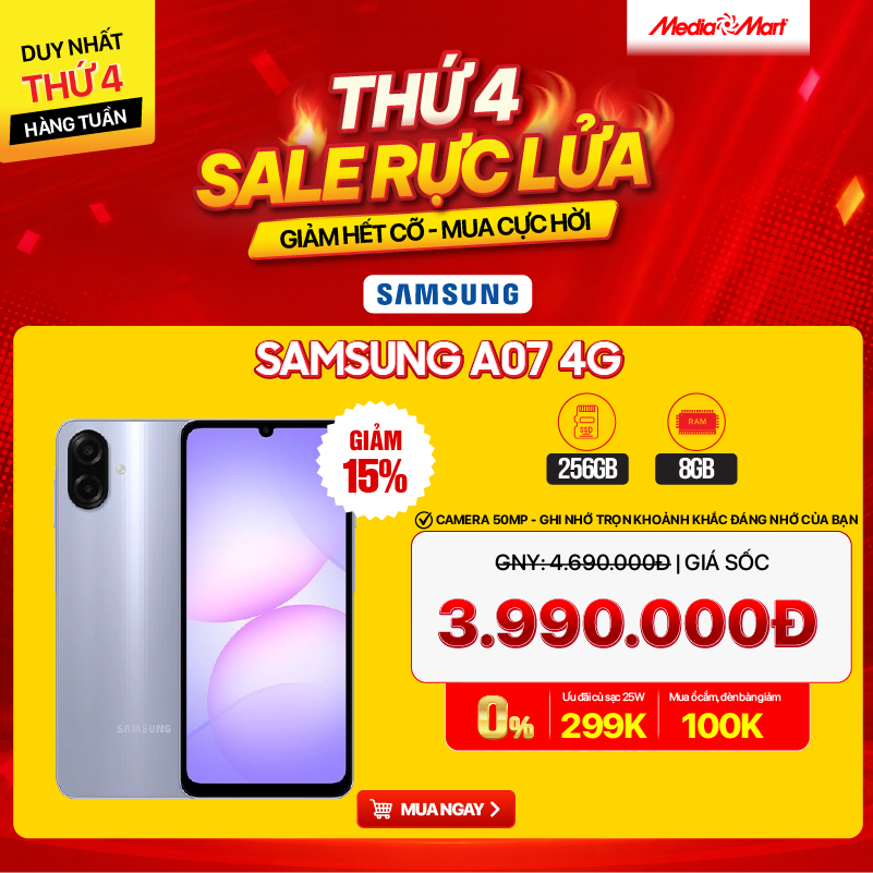 Samsung Galaxy A07 4G A075F (8+128G) Đen