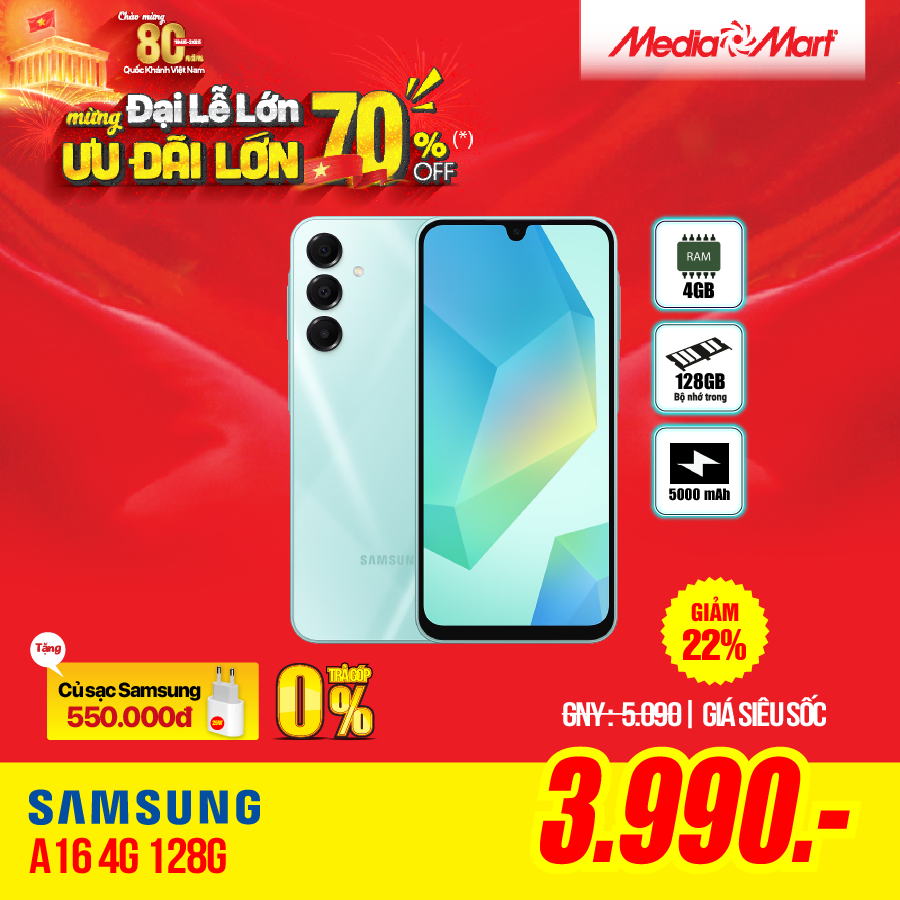 Samsung Galaxy A16 4G A165F (4+128G) Xanh
