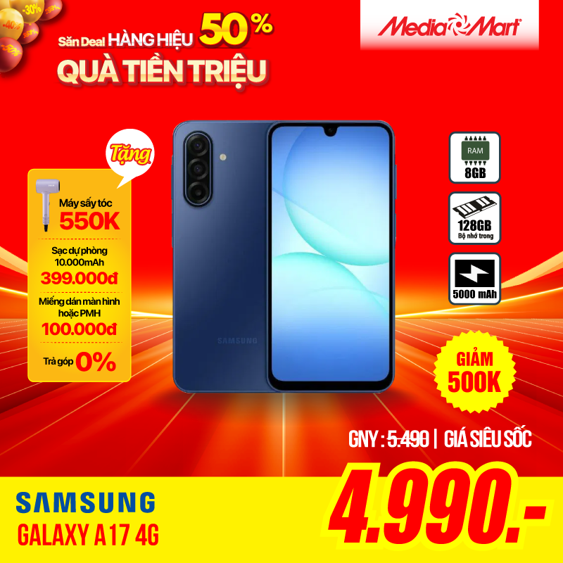 Samsung Galaxy A17 4G A175F (8+128G) Xanh DM