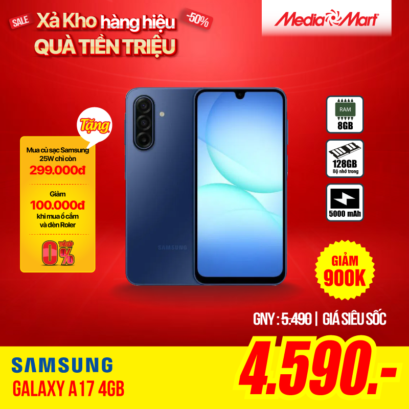 Samsung Galaxy A17 4G A175F (8+128G) Xanh DM