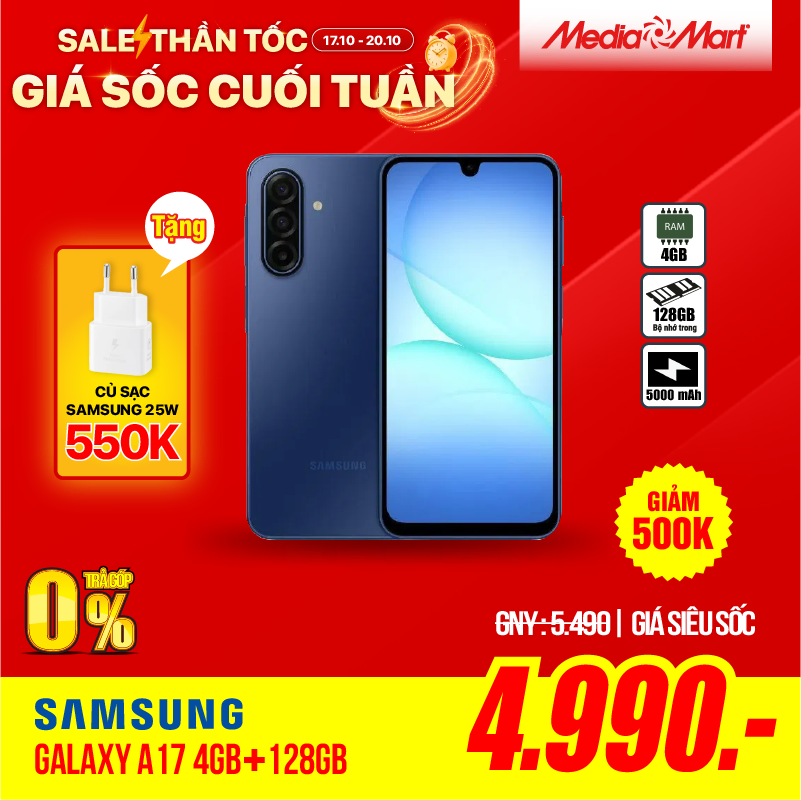 Samsung Galaxy A17 4G A175F (8+128G) Xanh DM