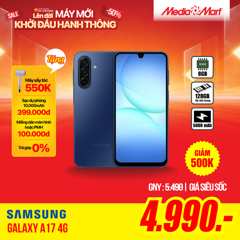 Samsung Galaxy A17 4G A175F (8+128G) Xanh DM