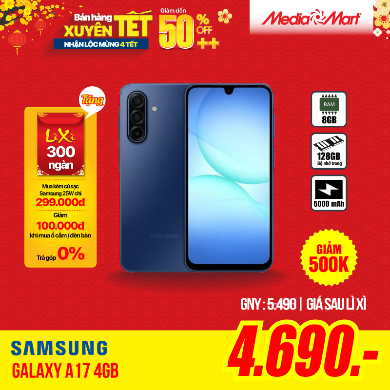 Samsung Galaxy A17 4G A175F (8+128G) Xanh DM