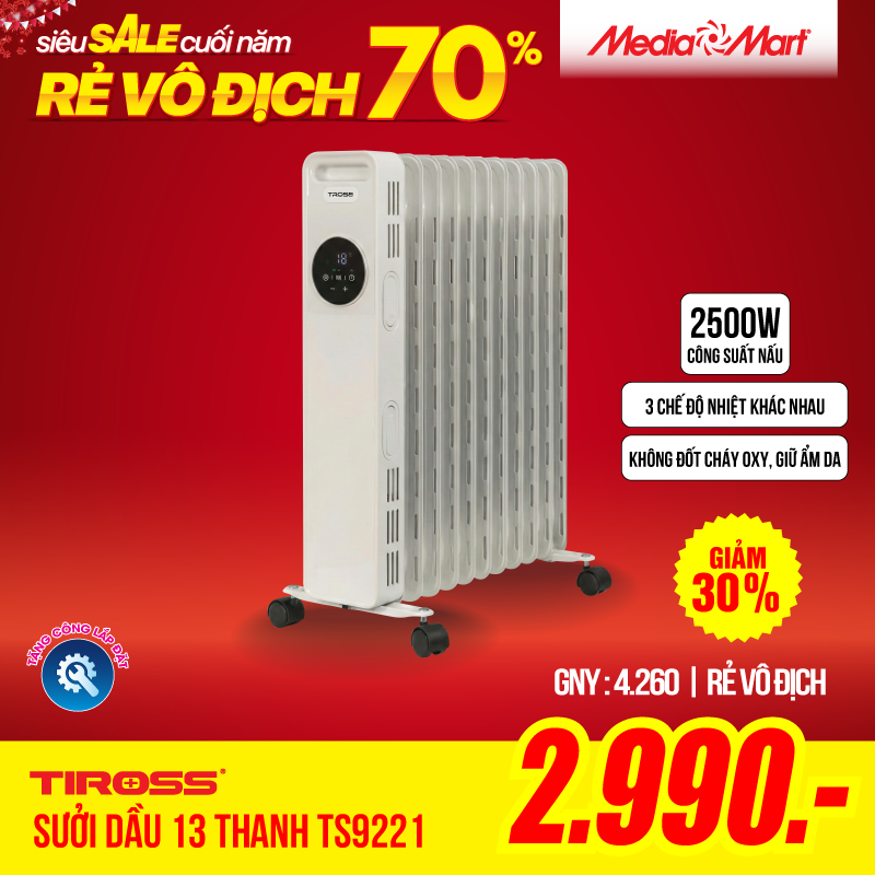 Sưởi dầu 13 thanh Tiross TS9221