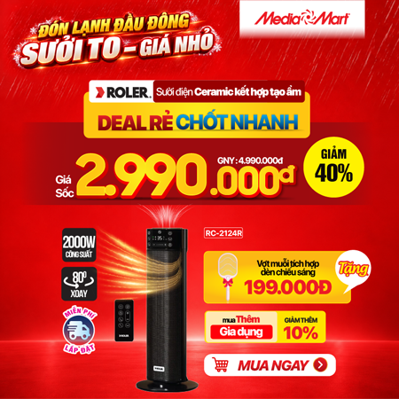 Sưởi điện Ceramic kết hợp tạo ẩm Roler RC-2124R