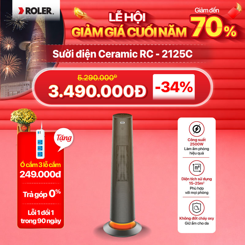 Sưởi điện Ceramic Roler RC - 2125C