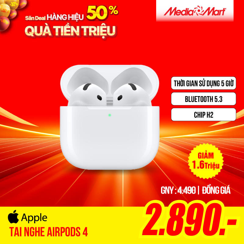 Tai nghe Apple AIRPODS 4 A3050 A3053 A3058-ITP MXP63ZP/A