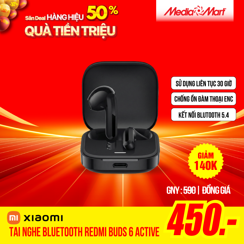Tai nghe bluetooth Redmi Buds 6 Active - Black