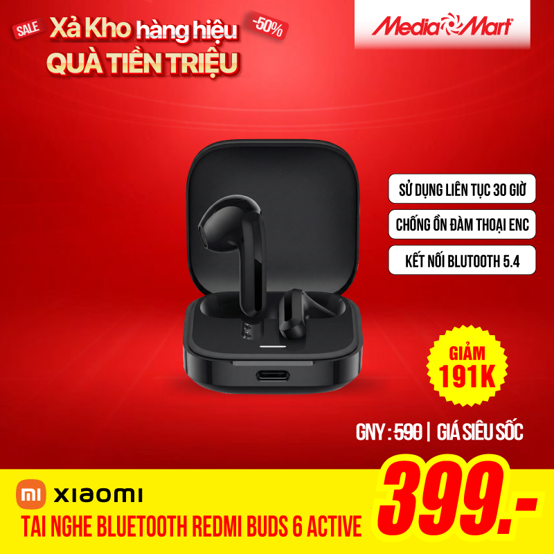 Tai nghe bluetooth Redmi Buds 6 Active - Black