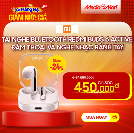 Tai nghe bluetooth Redmi Buds 6 Active - Transparent blue